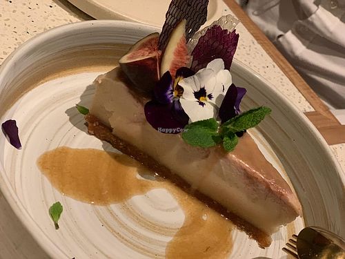 Fig cheesecake with caramel sauce!!!  at Veda Café & Bar in Hong Kong Island