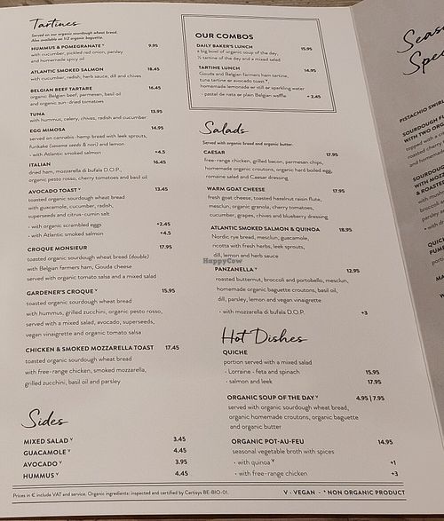 Main courses at Le Pain Quotidien - Ave du Port in Brussels