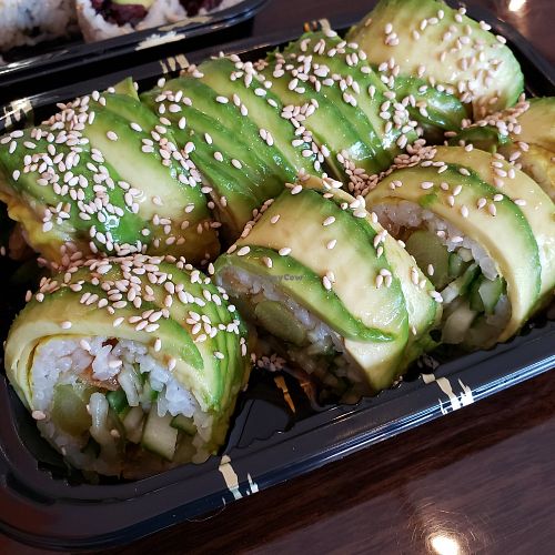 Green dragon roll at Green Recipes in Flushing