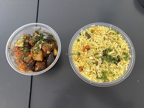 Brinjal Aloo and Vegetable Basmati Rice 🤤❤️  at Spice of India in Rodney Bay