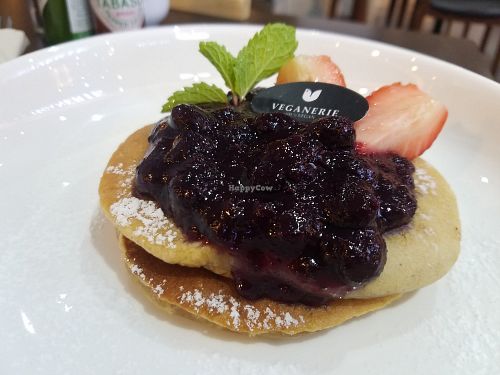 Blueberry pancakes at Veganerie - Silom in Bangkok