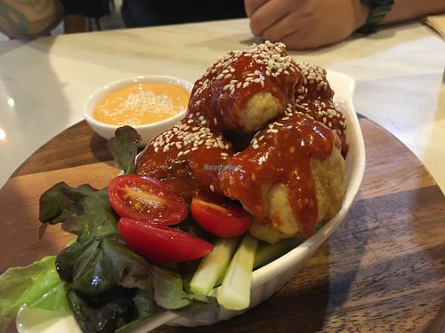 Cauliflower Buffalo Wings at Veganerie - Silom in Bangkok