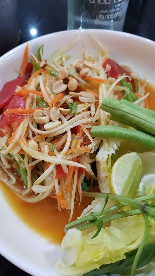 Som Tam Thai - soooo good. at Veganerie - Silom in Bangkok