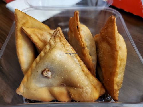 Vegetable samosas- vegan, not very good at North Coast Co-op in Eureka
