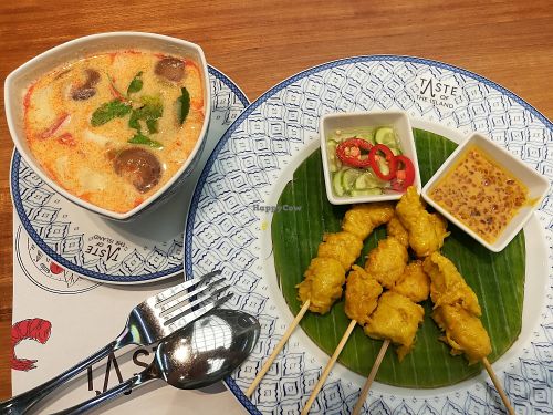 Tom yam and satay at Yo Vegetarian - Central Floresta in Phuket
