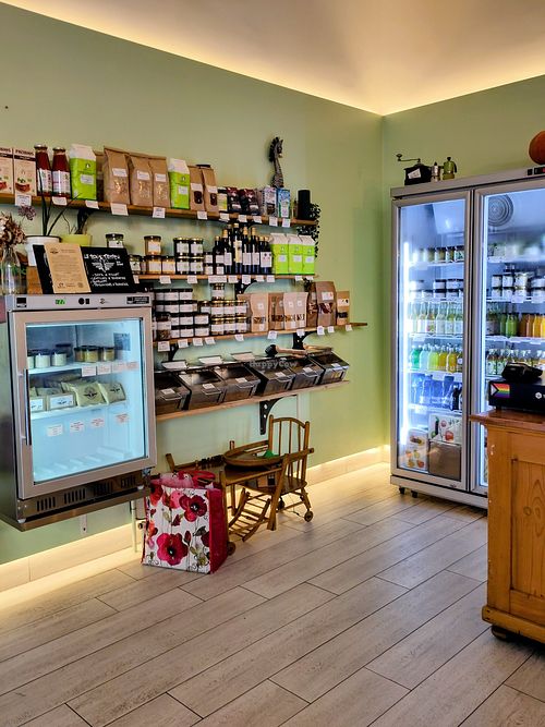 Small corner with artisanal products at Racines in Lausanne