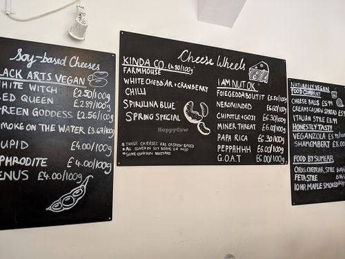 menu at La Fauxmagerie in North West London