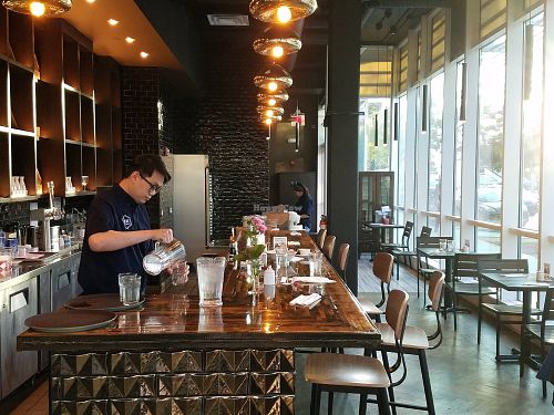 Inside at Rakkan in Santa Monica