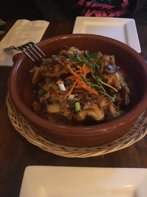 Fried onion fritters  100% would recommend  at Krakatoa  in Hollywood