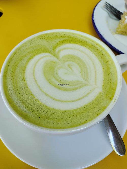 Oat matcha latte at Society Café in Bristol
