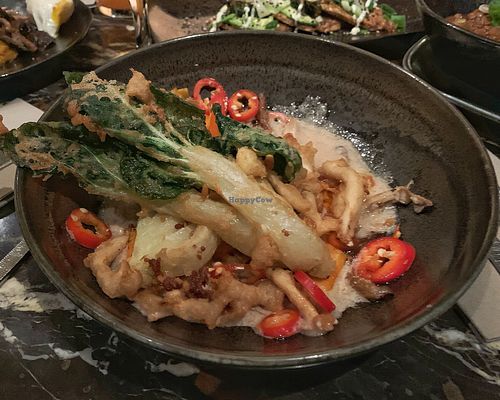 Tempura in creamy coconut sauce. at Bertmans - Karel Doormanstraat in Rotterdam