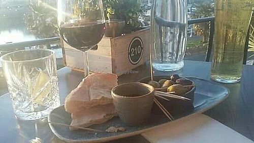 Wine & olives on the middle floor terrace. at Twenty1 Lounge in Torquay