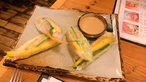 summer rolls with prawns at Sunshine Vegan Restaurant in Berlin