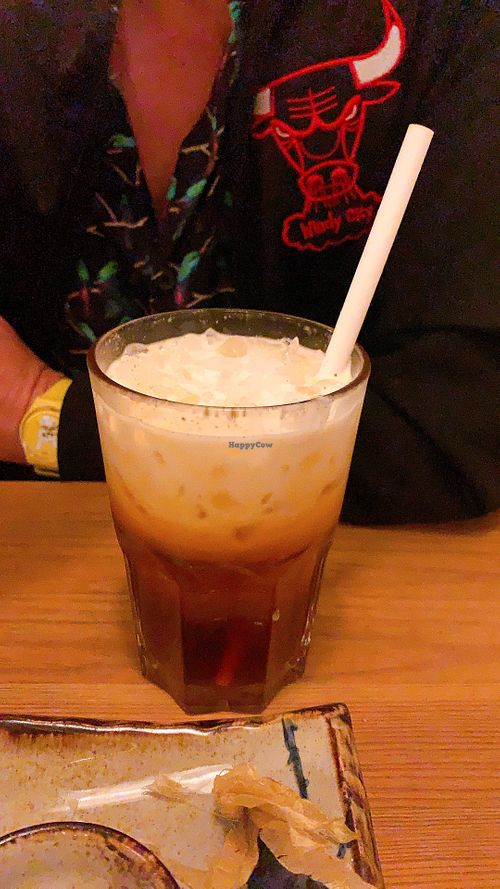 black tea with coconut milk at Sunshine Vegan Restaurant in Berlin