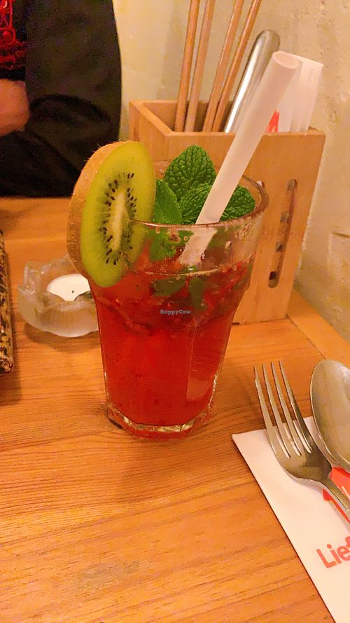 raspberry ginger ale at Sunshine Vegan Restaurant in Berlin