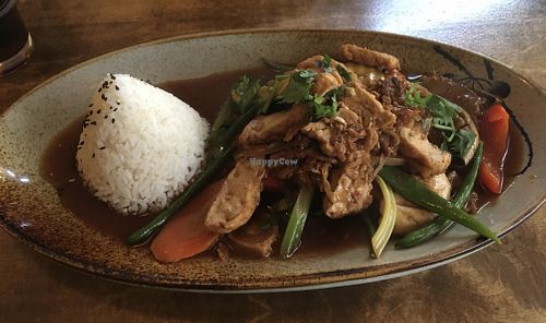 Mushroom mix sause with choice of tofu  at Sunshine Vegan Restaurant in Berlin