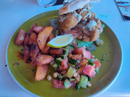 Cauliflower burger. at Stars in Mossel Bay