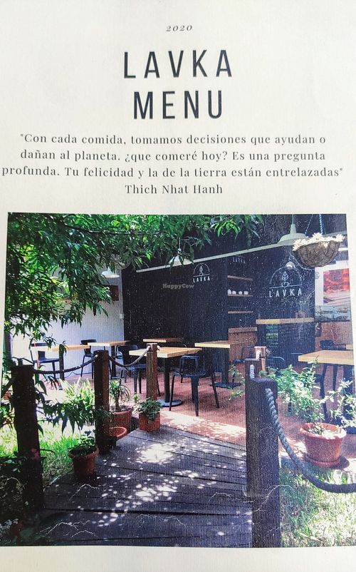 Menu at Lavka in Guatemala City