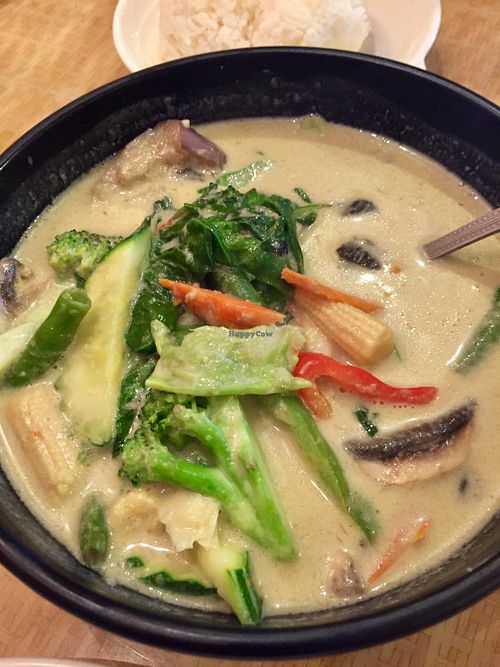 Yellow curry with mixed veggies—very yummy! at Red Chili in Hayward