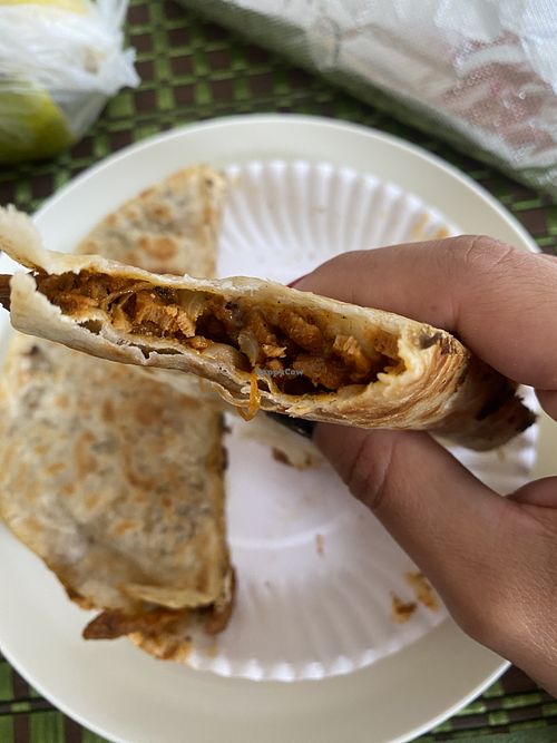 Close-Up of Gringa de Pastor con Piña 🍍 Vegana   at Gracias Madre in Mexico City