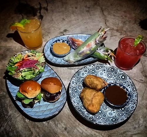 Sliders, fresh spring rolls and samosas at Drift Bar in Santa Teresa