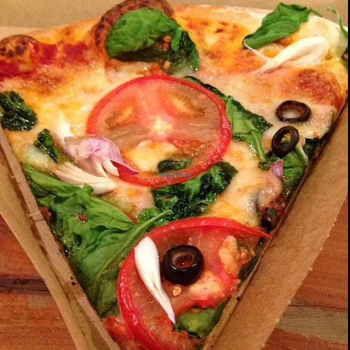 vegan pizza slice  at Whole Foods Market in Fresno
