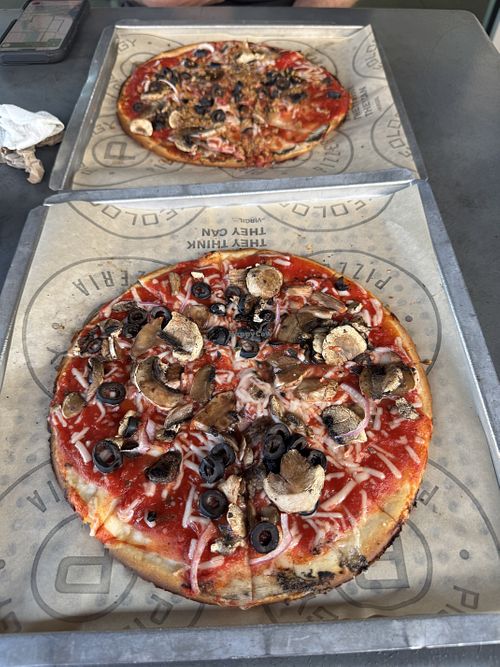 GF vegan crust with fresh toppings and Daiya cheese .  at Pieology in Seminole