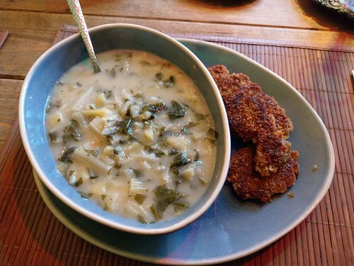 Turnip green stew with Schnitzel at Heidewitzka in Bochum