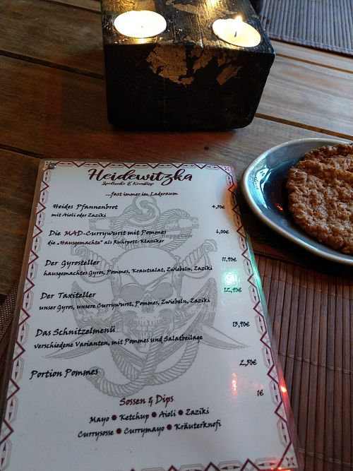 Basic menu at Heidewitzka in Bochum