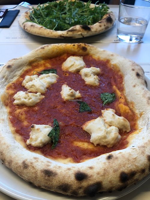 Margherita with homemade vegan mozz at Trappa in Ljubljana