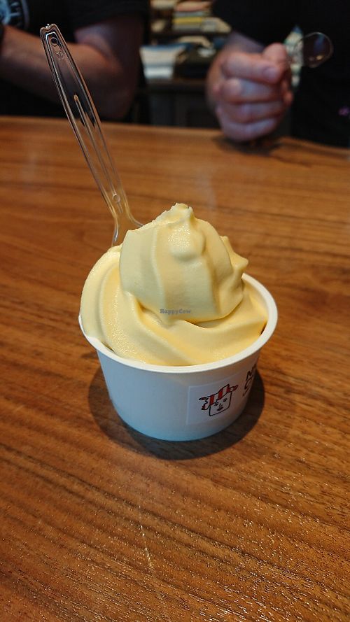 Orange soft serve at Nice Cream in Tokyo