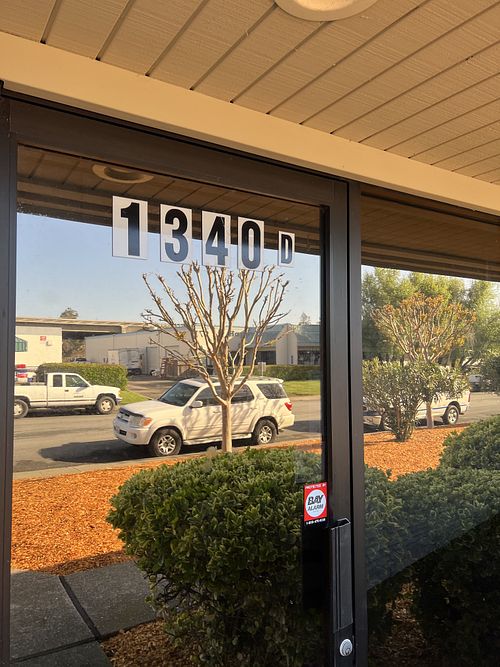 This is the door to enter on transport way   at Sjaaks Organic Chocolates in Petaluma