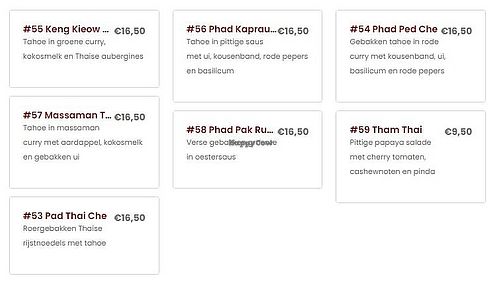 vegan options at Come to Thai Wok in Hoofddorp