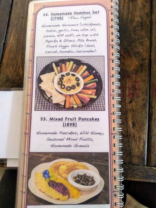 Menu page at Coffee Stains in Pai