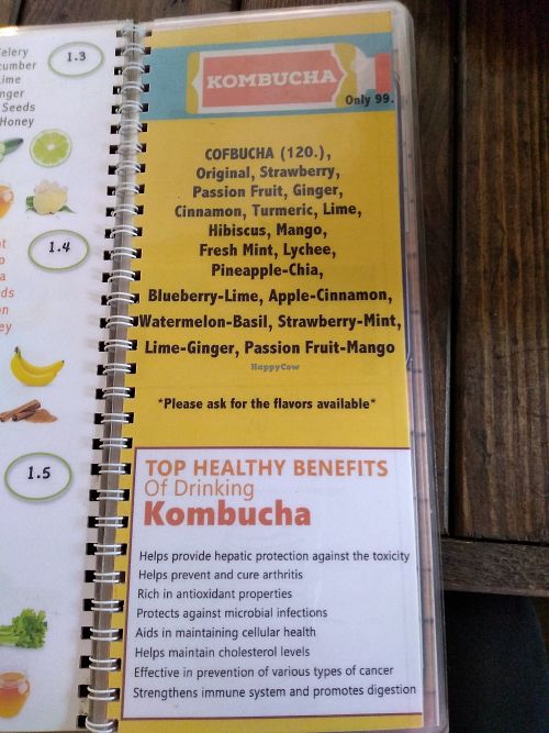 Menu page at Coffee Stains in Pai