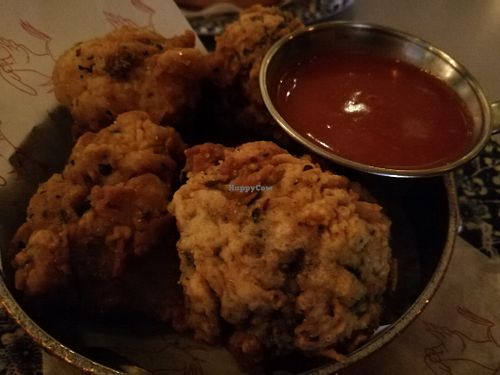 Broccoli tempura with buffalo sauce at Absurd Bird in Glasgow