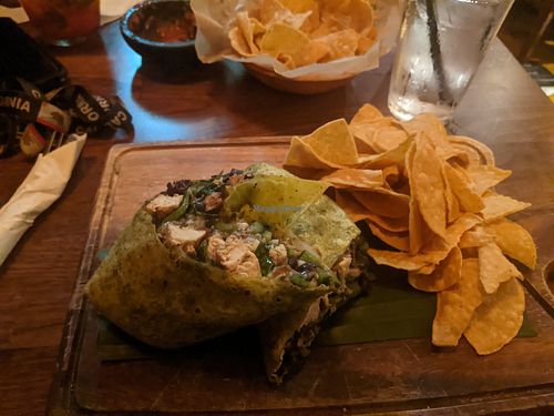 Vegan Chicken burrito. A great choice! at Limón y Sal in Ventura
