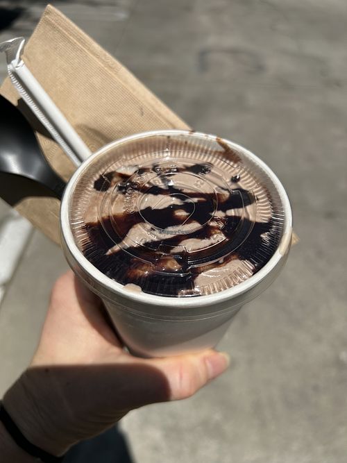 Chocolate shake to go!   at Plant Slayer in Fresno