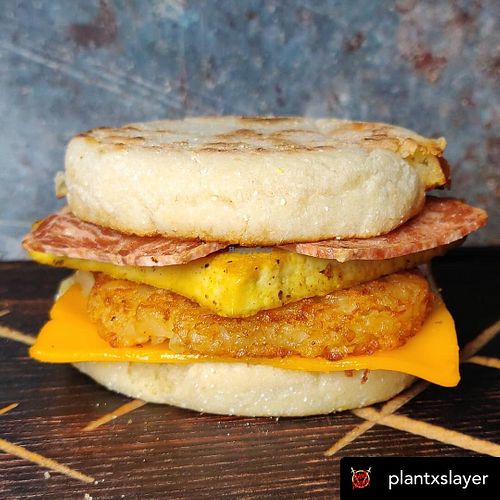 Breakfast sandwich at Plant Slayer in Fresno