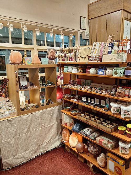 Healing and spiritual corner  at Quality Health Foods in Harrogate