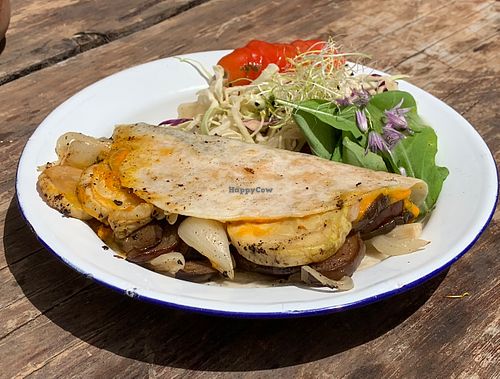 Taco with aubergine and zucchini  at Silvestre in Colonia Suiza