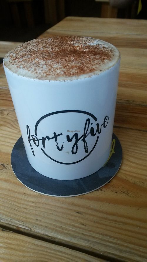 Decaf soya cappuccino  at FortyFive in York