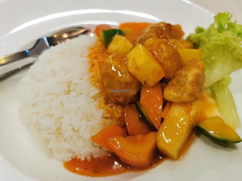 Sweet and Sour mock meat rice at D'Life Signature 蔬品軒 - Novena in Central Singapore