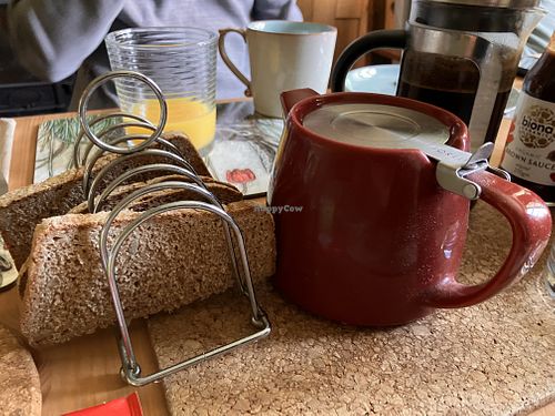 Tea and toast  at Nab Cottage in Bexhill