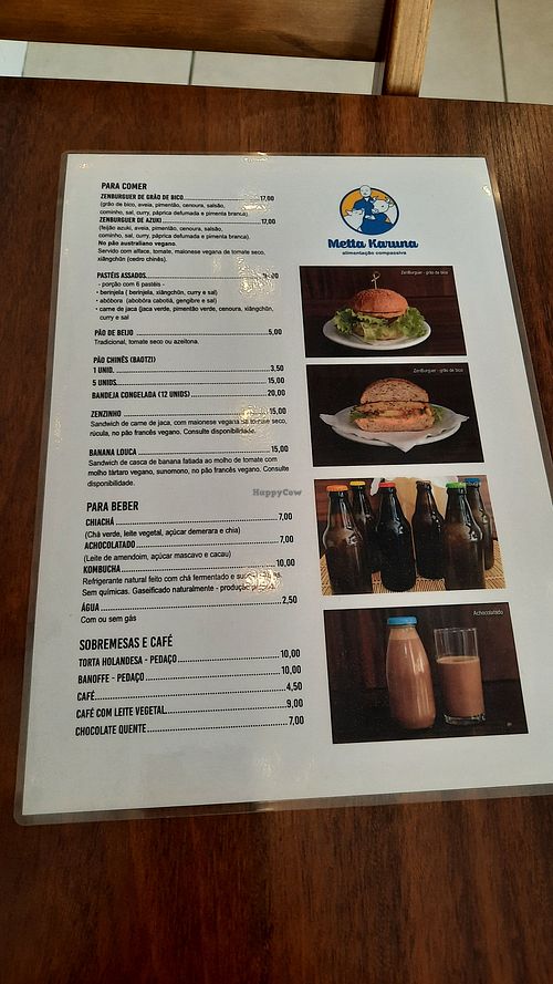 Cardápio at Karuna in Sao Paulo
