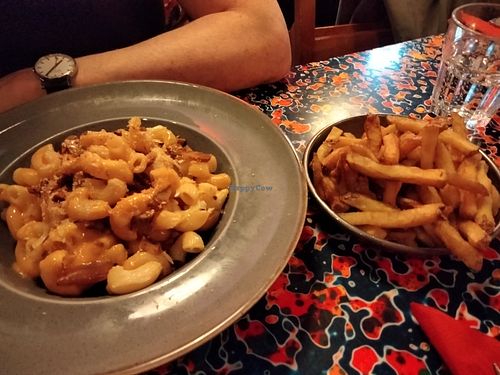 Dirty mac & chips at The Glad Cafe in Glasgow