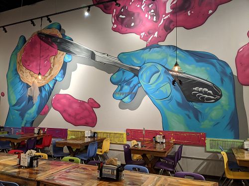Wall mural at Biscuit Head in Greenville