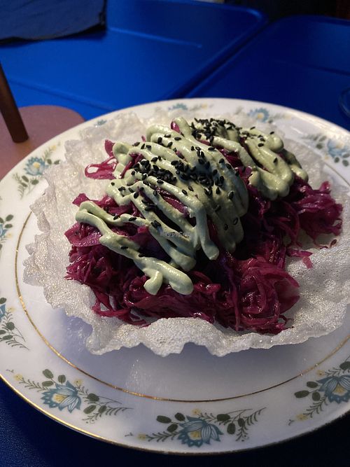 Delicious red cabbage very well marinated   at Veganika in Ljubljana