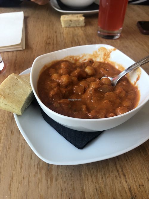 Morrocco style chickpea soup at Veganika in Ljubljana