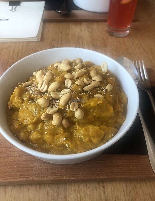 sweet potato and chickpea curry at Veganika in Ljubljana